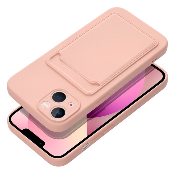 Forcell iPhone 14 Skal  Korthållare Mjukplast Rosa