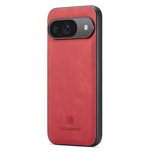 DG.MING Mobilskal till Google Pixel 10 Pro PU Läder Hybrid Röd