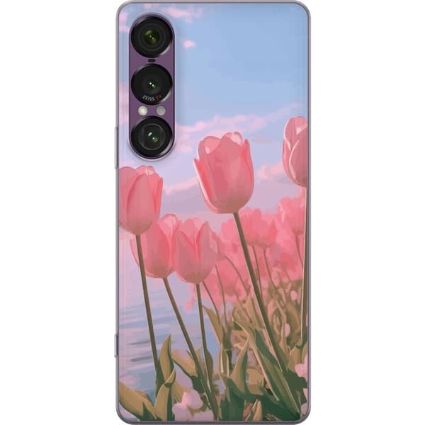 Telefontaske til Sony Xperia 1 VII med Lyserøde Tulipaner