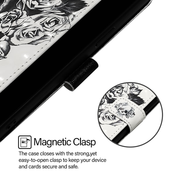 iPhone 17 Pro Plånboksfodral Printing Pattern Med Strap Vit