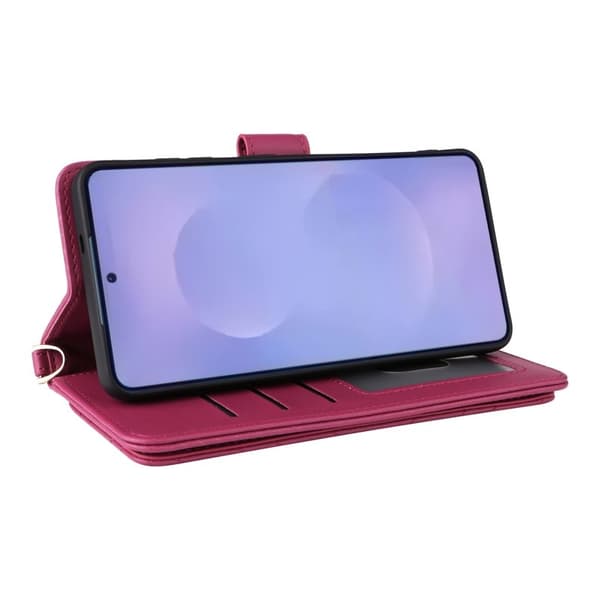 Samsung Galaxy S26 / S26 Pro Plånboksfodral Konstläder Ställ - Rosa