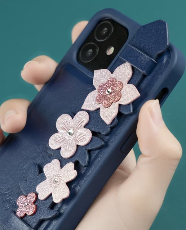 Kingxbar Sweet Swarovski Crystals Mobilskal iPhone 12 mini - Blå Blå