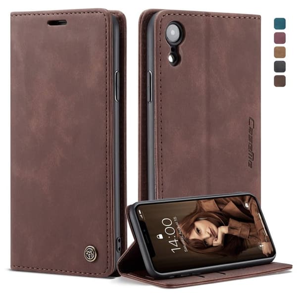 CASEME 013 KonstLäder Plånboksfodral för iPhone XR - Brun