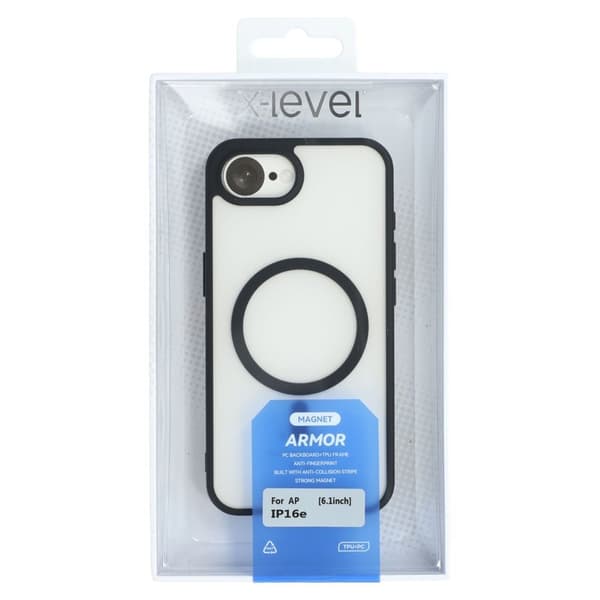 X-LEVEL Mobilskal till iPhone 16e Magnetiskt PC + TPU Svart