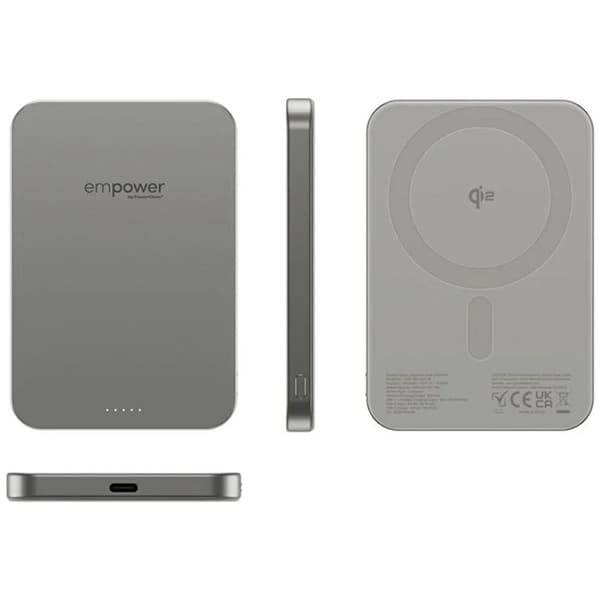 Empower by PanzerGlass MagSafe Trådlös Powerbank 5000mAh - Titanium Grå