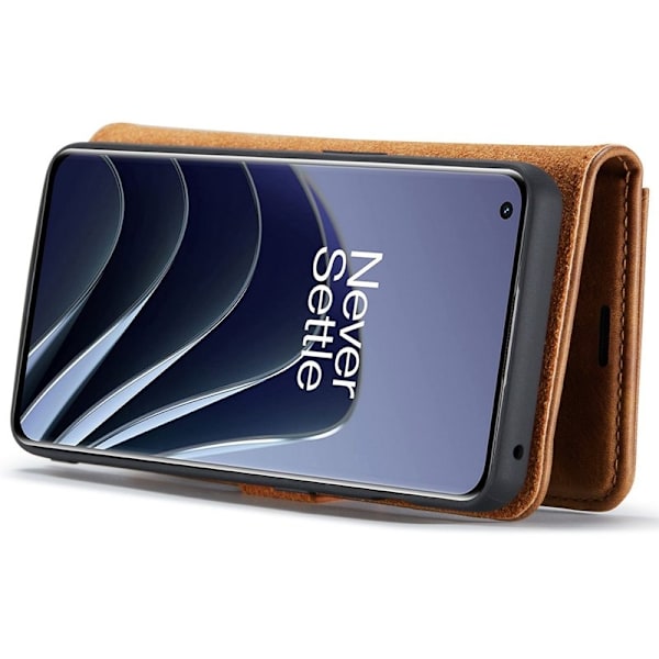 DG.MING OnePlus 10 Pro 5G Plånboksfodral Äkta Läder, Chockresistent, Brun