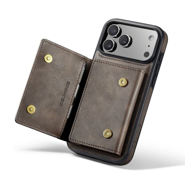 DG.MING M5 Series Mobilskal till iPhone 17 Pro Magnetiskt Konstläder Brun