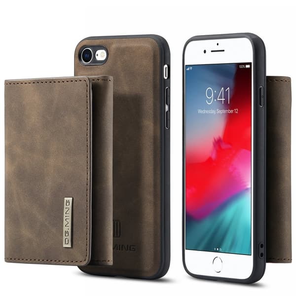 DG.MING Plånboksfodral Konstläder för iPhone 7/8/SE 2020/2022 - Brun