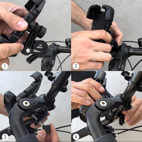 Wozinsky Mobilholder til cykel til motorcykel scootere - Sort Svart
