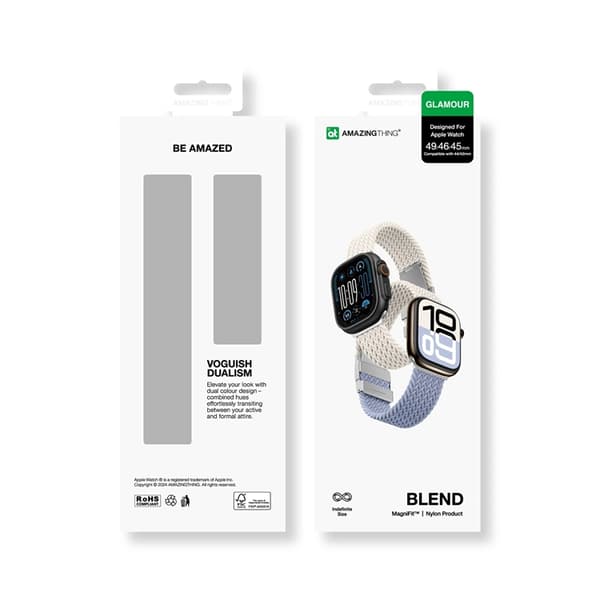 [2-Pack]AmazingThing Apple Watch 45/46/49mm ranneke Blend - Sininen Blå