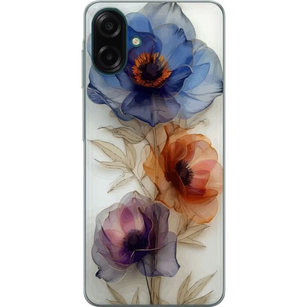 Telefontaske til Samsung Galaxy A07 4G med silkeblomster