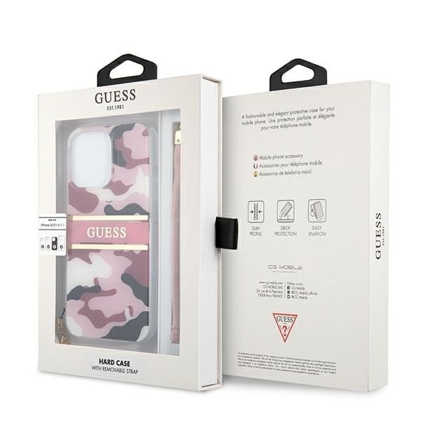 Guess Camo Strap Collection Skal iPhone 13 Pro Max - Rosa Rosa