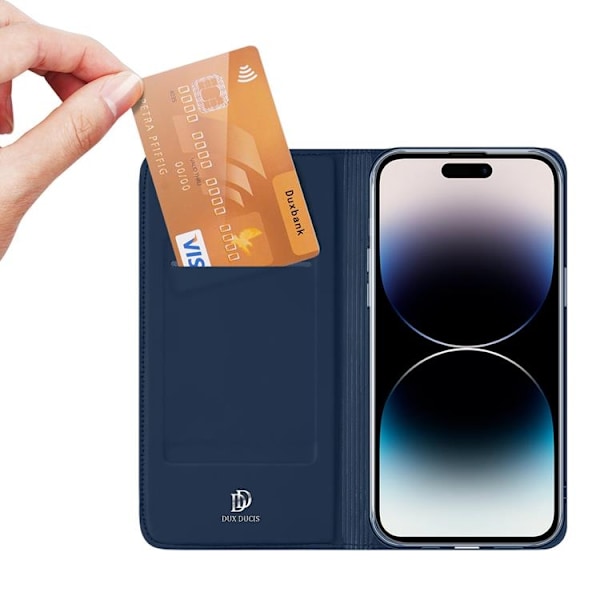 DUX DUCIS Skin Pro iPhone 15 Pro Max Plånboksfodral PU Läder - Blå Blå