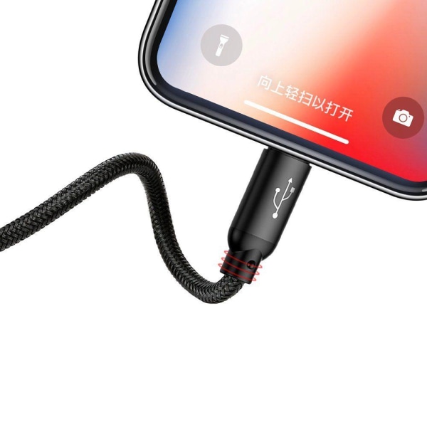 BASEUS 3In1 USB-C & Lightning & Micro-Usb Kabel 120 cm Svart Svart