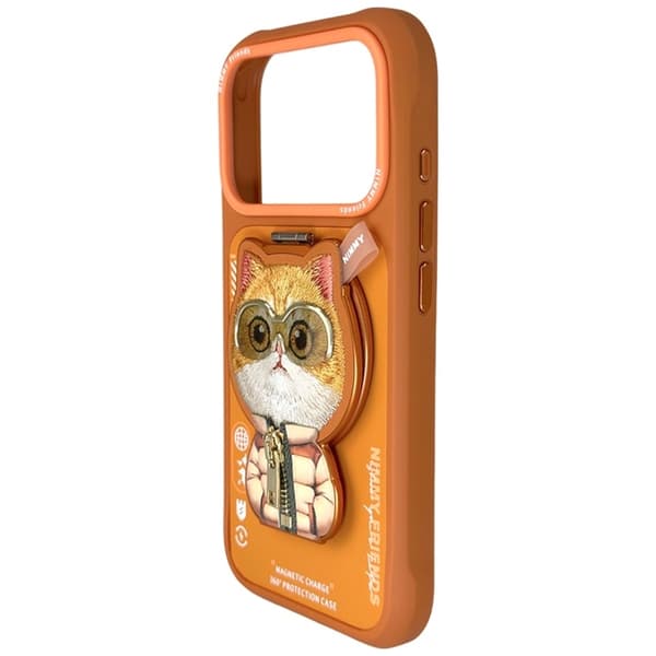 Nimmy Mobilskal till iPhone 17 Pro Max MagSafe Pendant Cool&Cute 2.0 Cat Orange Orange