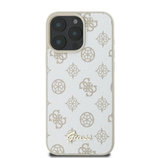 Guess Telefontaske til iPhone 16 Pro MagSafe Peony Script Logo - Hvid Vit