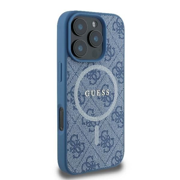 Guess telefontaske til iPhone 16 Pro 6.3 MagSafe 4G Ring Classic Logo - Blå