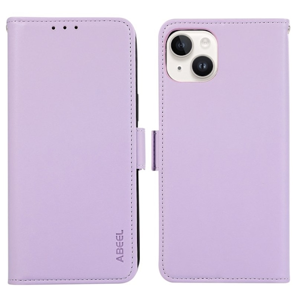 ABEEL iPhone 15 Plånboksfodral RFID-Skydd Lila