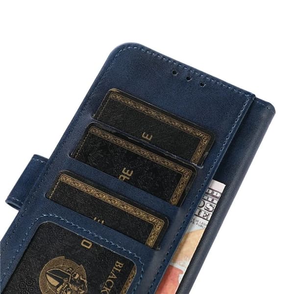 Sony Xperia 1 VII Plånboksfodral Cowhide Texture Konstläder - Blå