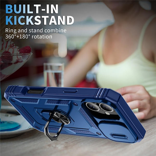 Mobilskal till iPhone 17 Slide Camshield Kickstand - Blå Blå