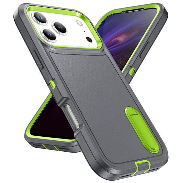 Mobilskal till iPhone 17 Pro Kickstand Silikon - Grå/grön Grön
