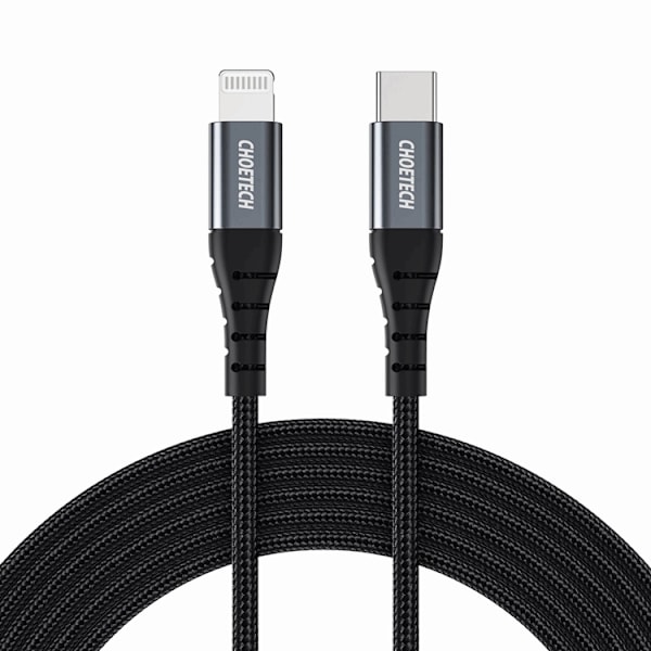 Choetech USB-C till Lightning kabel MFi 480Mb/s 3A 2m Svart