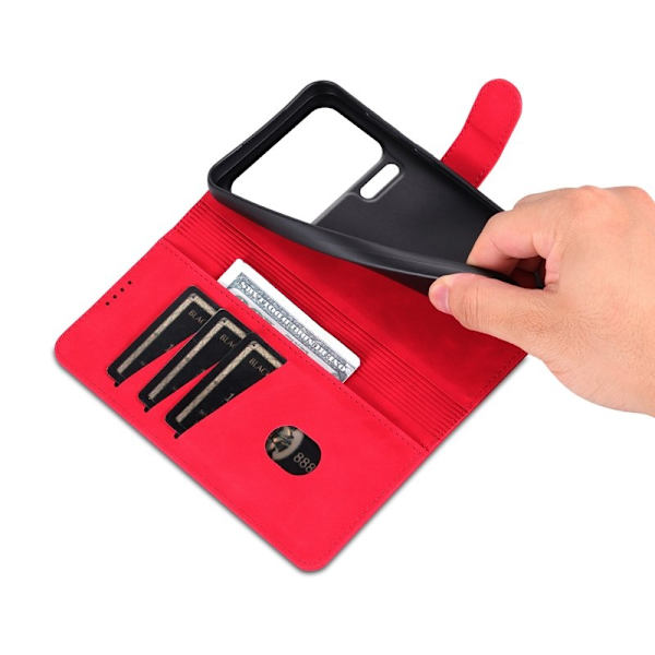 AZNS Xiaomi 17 Pro Plånboksfodral Konstläder - Röd