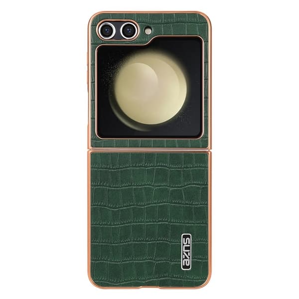 AZNS Samsung Galaxy Z Flip5 Plånboksfodral Konstläder - Grön