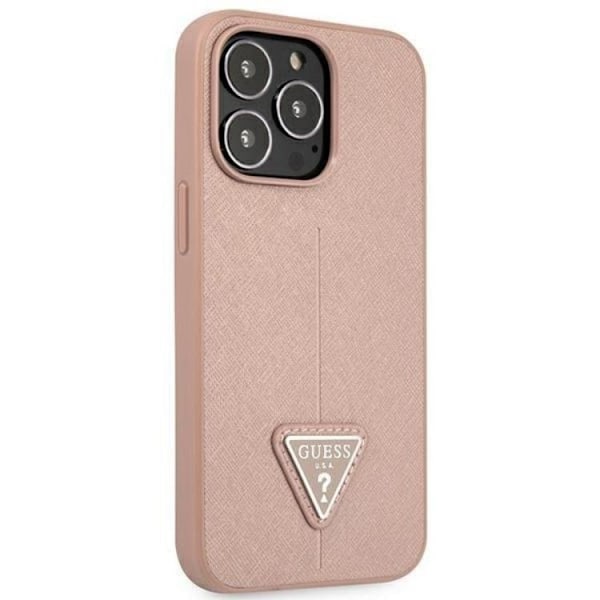 GUESS iPhone 14 Pro Max Skal Saffiano Triangle Logo - Rosa