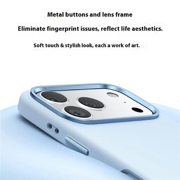 Mobilskal till iPhone 17 Pro med Metall Linsbåge Liquid Silikon - Lila Lila