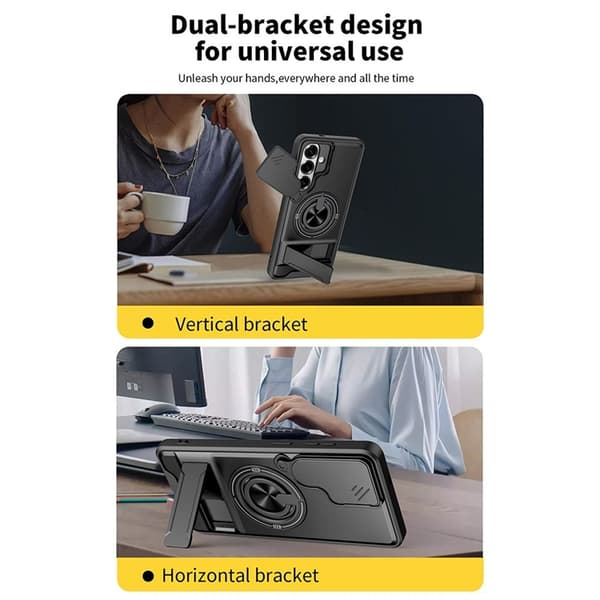 Mobilskal till Galaxy S26/S26 Pro med Camera Lens Slider Ringhållare Röd
