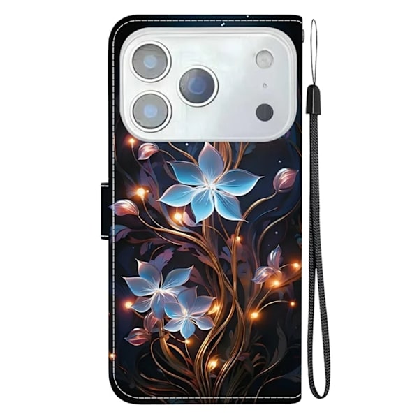 iPhone 17 Pro Max Plånboksfodral Med Lanyard - Small Lantern Flower