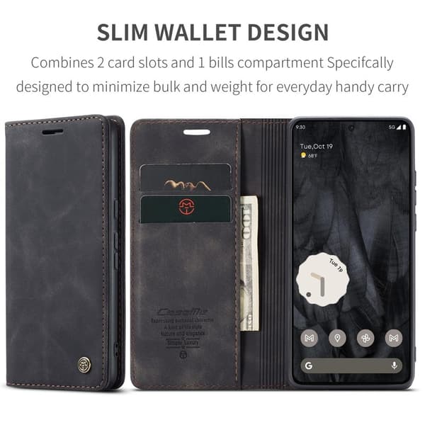 CASEME 013 Series Google Pixel 8 Pro Plånboksfodral Konstläder Svart