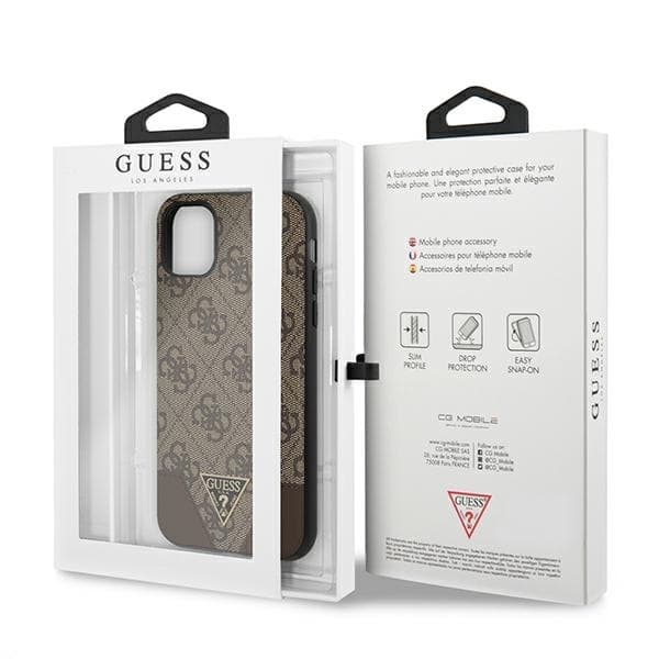Guess Mobilskal till iPhone 11 / Xr MagSafe 4G Triangle Collection - Brun