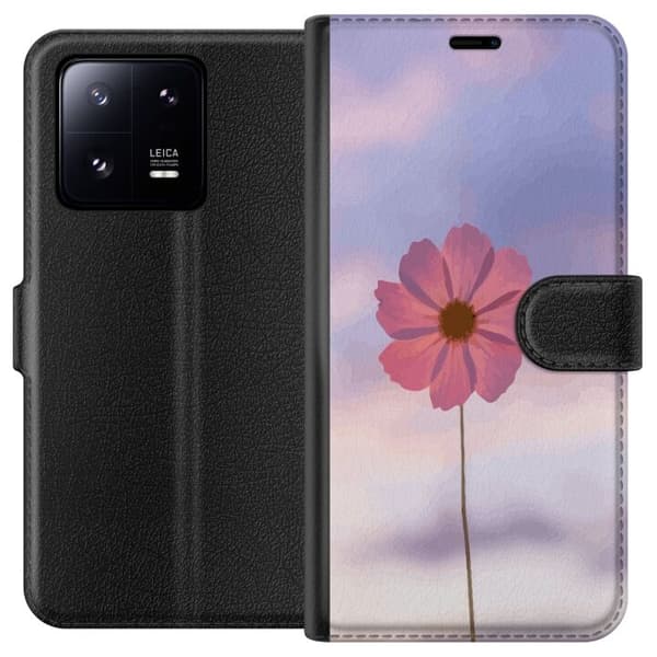 Pung etui til Xiaomi 13 Pro med Rosa blomst