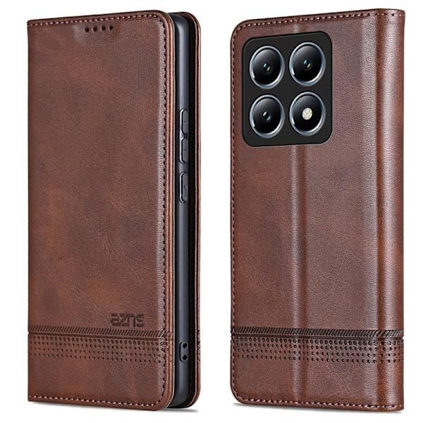 AZNS Xiaomi 14T Plånboksfodral Konstläder - Brun