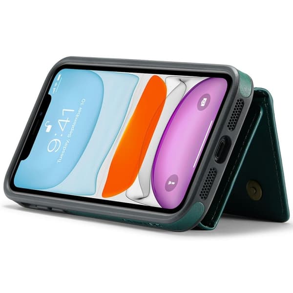 DG.MING M6 Series Mobilskal till iPhone 11 Magnetiskt Plånboksfodral Grön