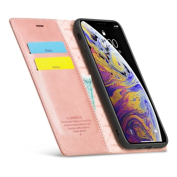 LC.IMEEKE Mobilskal till iPhone XS Max KonstLäder - Roséguld