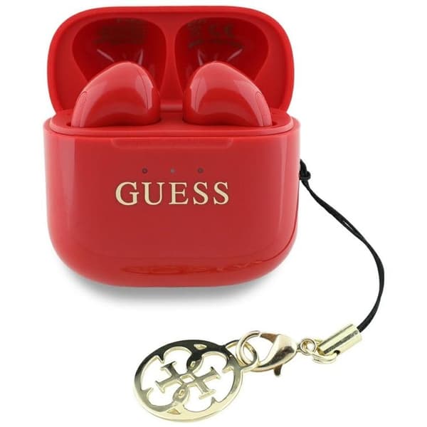 Guess TWS In-Ear Hovedtelefoner Blank Effekt Trykt Logo & Charm - Rød Röd