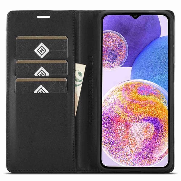 LC.IMEEKE för Samsung Galaxy A23 5G Plånboksfodral Konstläder - Vit