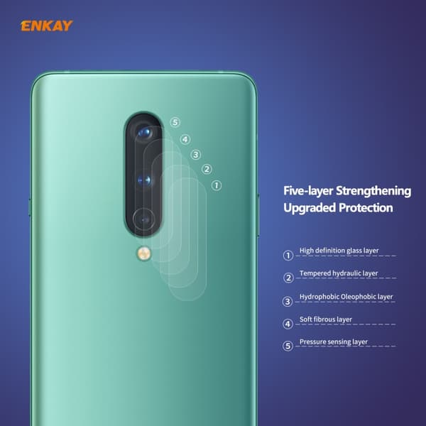9H Härdat Glas Kameralinsskydd OnePlus 8 Transparent