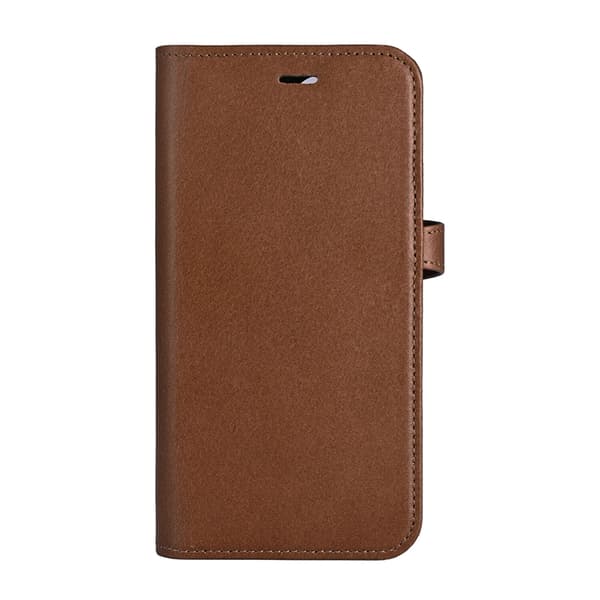 BUFFALO äkta läder iPhone 16 Plånboksfodral MagSafe 2-i-1 - Brun Brun