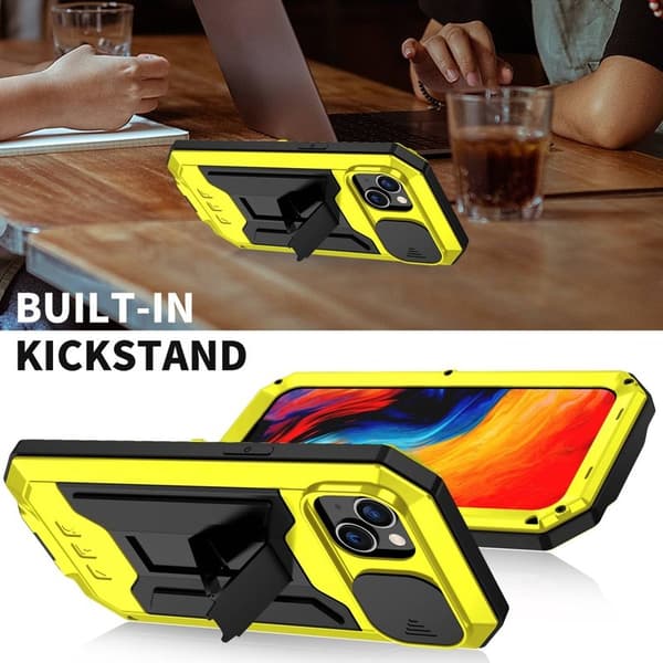 R-JUST Mobilskal till iPhone 14 Plus med Kickstand och Kameralock - Gul