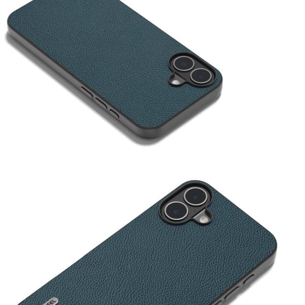 ABEEL Mobilskal till iPhone 16 Äkta Läder + PC + TPU Telefon- Grön