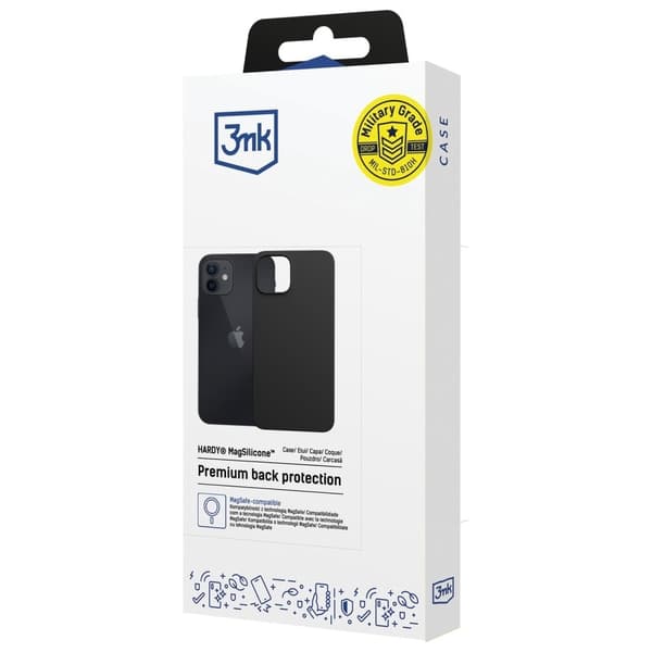 3MK Mobilskal till iPhone 12 MagSafe Hardy Silikon - Svart