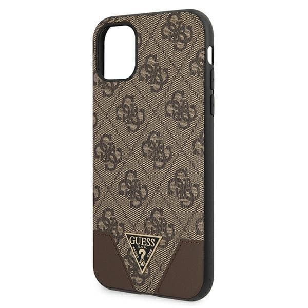 Guess Mobilskal till iPhone 11 / Xr MagSafe 4G Triangle Collection - Brun