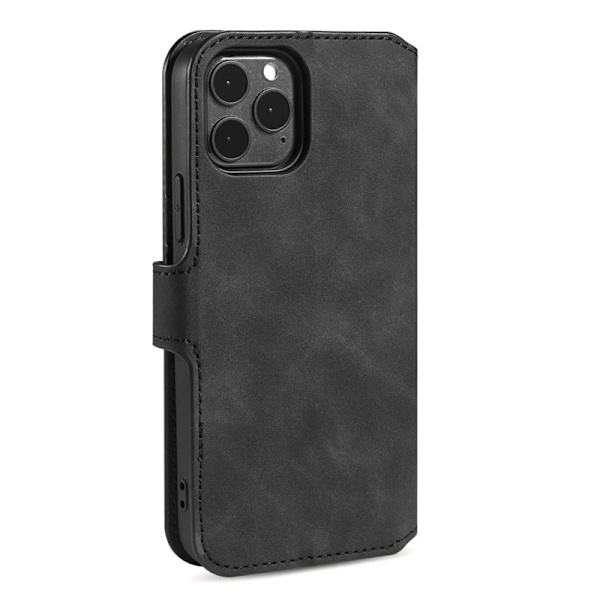 DG.MING Plånboksfodral Konstläder med Ställ för iPhone 13 Pro Max - Svart