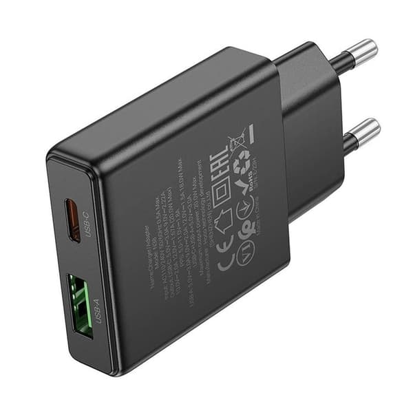 Hoco Snabbladdare PD 20W USB-A USB-C QC3.0 3A N38 - Svart