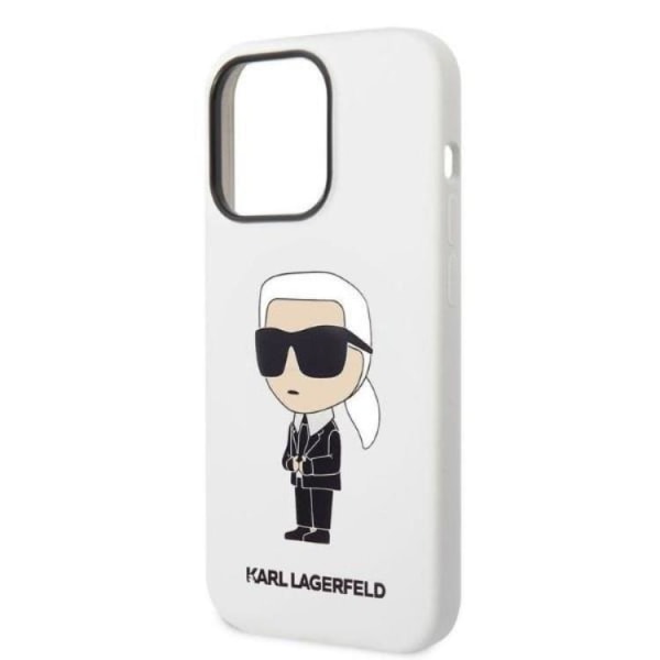 Karl Lagerfeld iPhone 14 Pro Max Skal Silicone Ikonik - Valkoinen