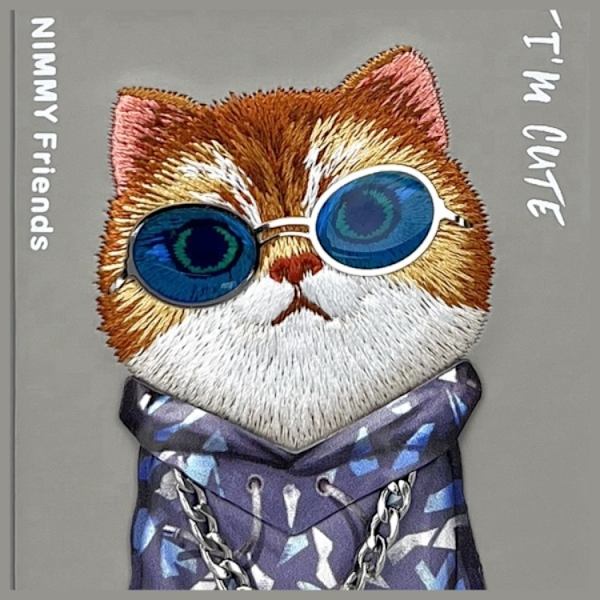 Nimmy Mobilskal till iPhone 16 Pro Max Glasses Cool Cat - Grå Grå